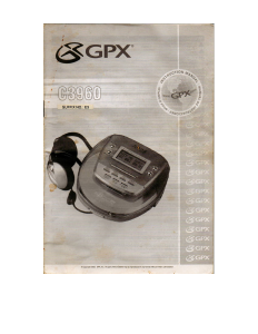 Manual de uso GPX C3960 Discman