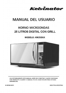 Manual de uso Kelvinator KM25DGX Microondas