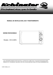 Manual de uso Kelvinator KM-210MS Microondas