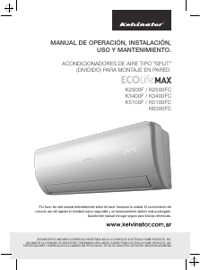Manual de uso Kelvinator K2500FC Eco life MAX Aire acondicionado