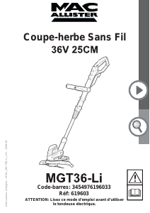 Mode d’emploi MacAllister MGT36-Li Coupe-herbe
