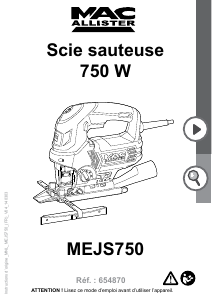 Mode d’emploi MacAllister MEJS750 Scie sauteuse