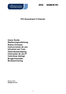 Manual Vivanco 25713 Sound 4C PCI Placa de som