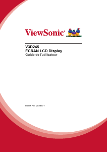 Mode d’emploi ViewSonic V3D245 Moniteur LCD