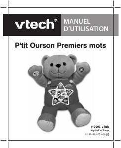 Mode d’emploi VTech Ptit Ourson Premiers mots