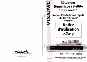Mode d’emploi Visionic Slim 3 Récepteur numérique