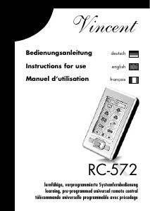 Handleiding Vincent RC-572 Afstandsbediening