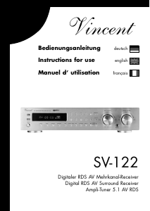 Handleiding Vincent SV-122 Receiver