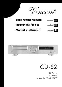 Handleiding Vincent CD-S2 CD speler