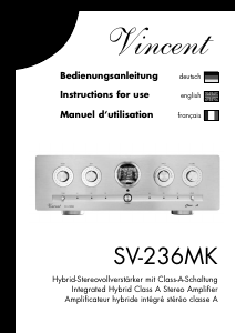 Mode d’emploi Vincent SV-236MK Amplificateur