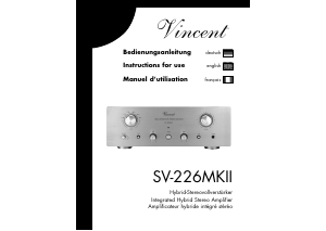 Manual Vincent SV-226MKII Amplifier