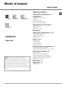 Bruksanvisning Hotpoint AQC9 4F5 T/Z1 Torktumlare