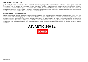 Manual de uso Aprilia Atlantic 300 i.e. (2010) Scooter