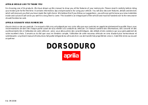 Bruksanvisning Aprilia Dorsoduro (2008) Motorcykel