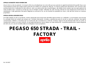 Manual de uso Aprilia Pegaso 650 Trail (2007) Motocicleta