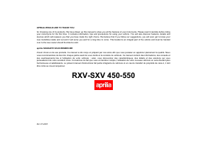 Mode d’emploi Aprilia SXV 450 (2007) Moto