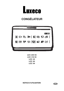 Mode d’emploi Luxeco LCC 314 SI Congélateur