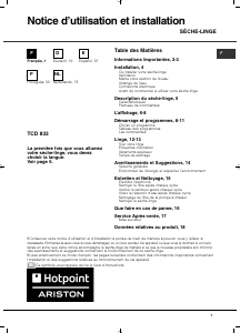 Handleiding Hotpoint TCD 833 6P/Z1 Wasdroger