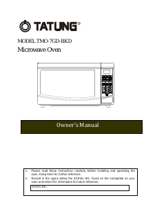 Bruksanvisning Tatung TMO-7GD-BKD Mikrovågsugn