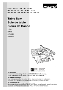 Manual Makita 2703X1 Table Saw