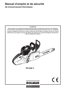Mode d’emploi Dolmar PS-500 V Tronçonneuse