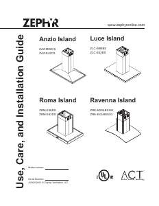 Manual Zephyr ZRM-E42DS Roma Island Cooker Hood