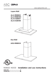 Bruksanvisning Zephyr ALA-M90BBX Layers Wall Köksfläkt