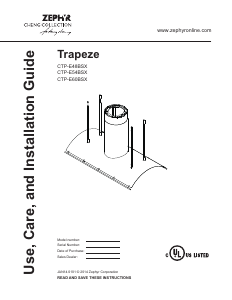 Handleiding Zephyr CTP-E60BSX Trapeze Afzuigkap