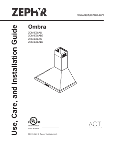 Handleiding Zephyr ZOM-E30AS Ombra Afzuigkap