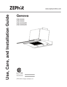 Handleiding Zephyr ZGE-E36AS Genova Afzuigkap