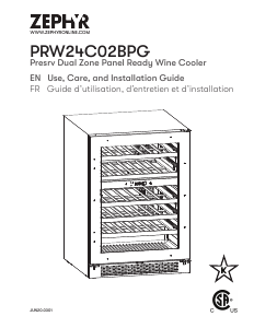 Handleiding Zephyr PRW24C02BPG Wijnklimaatkast