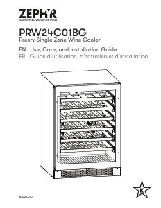 Handleiding Zephyr PRW24C01BG Wijnklimaatkast