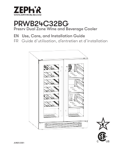 Handleiding Zephyr PRWB24C32BG Wijnklimaatkast