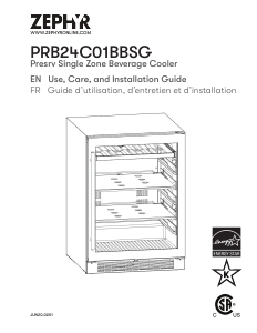 Handleiding Zephyr PRB24C01BBSG Koelkast