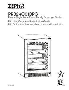 Handleiding Zephyr PRB24C01BPG Koelkast