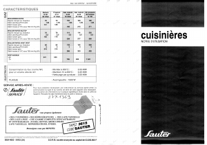 Mode d’emploi Sauter 521CP3TAN Cuisinière