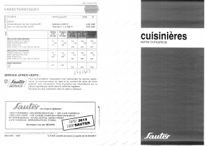 Mode d’emploi Sauter 622CC3TBN Cuisinière