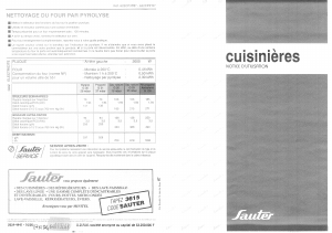 Mode d’emploi Sauter 622CP3TB1 Cuisinière