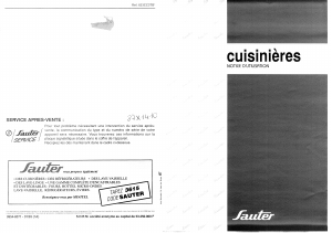 Mode d’emploi Sauter 623CC3TBB Cuisinière