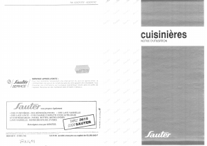 Mode d’emploi Sauter 623CP3TBN Cuisinière