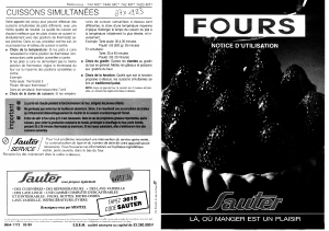 Mode d’emploi Sauter 7440MC1 Four
