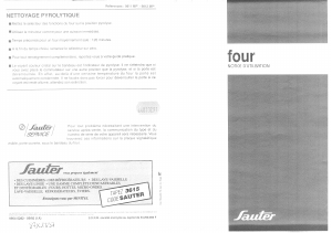 Mode d’emploi Sauter 9812MP Four