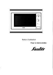 Mode d’emploi Sauter SMM10WF1 Micro-onde