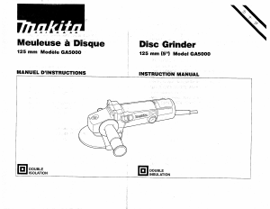 Handleiding Makita GA5000 Haakse slijpmachine