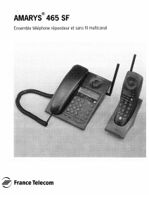Mode d’emploi France Telecom Amarys 465 SF Téléphone