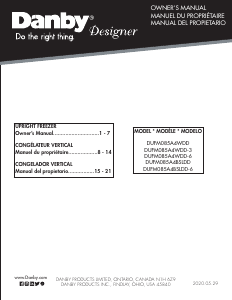 Handleiding Danby DUFM085A4BSLDD Vriezer