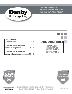 Manual de uso Danby DCF072A3WDB-6 Congelador