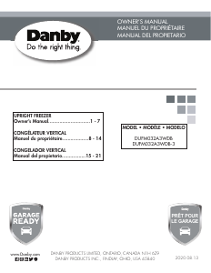Mode d’emploi Danby DUFM032A3WDB-3 Congélateur