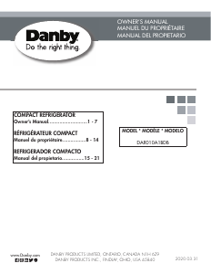 Manual Danby DAR010A1BDB Refrigerator