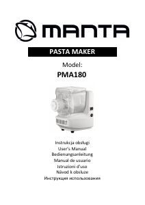 Manual de uso Manta PMA180 Máquina de pasta